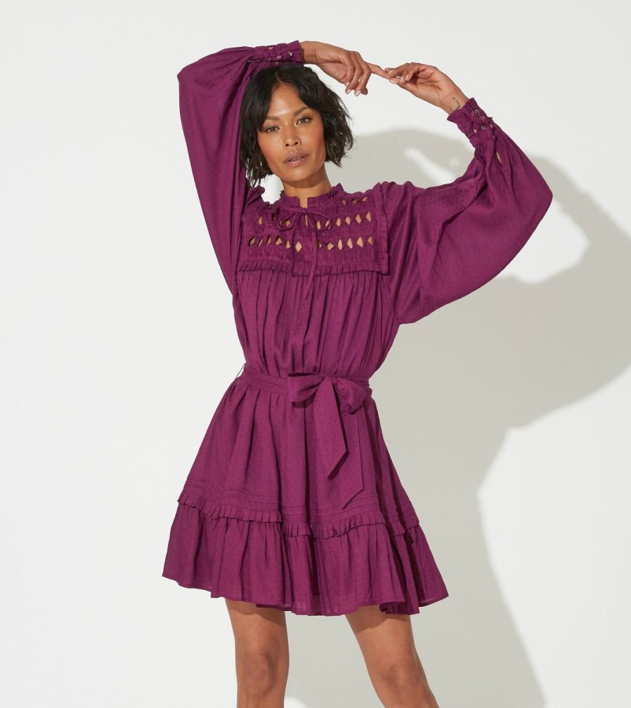 Clearance Cleobella Musette Mini Dress | Aubergine