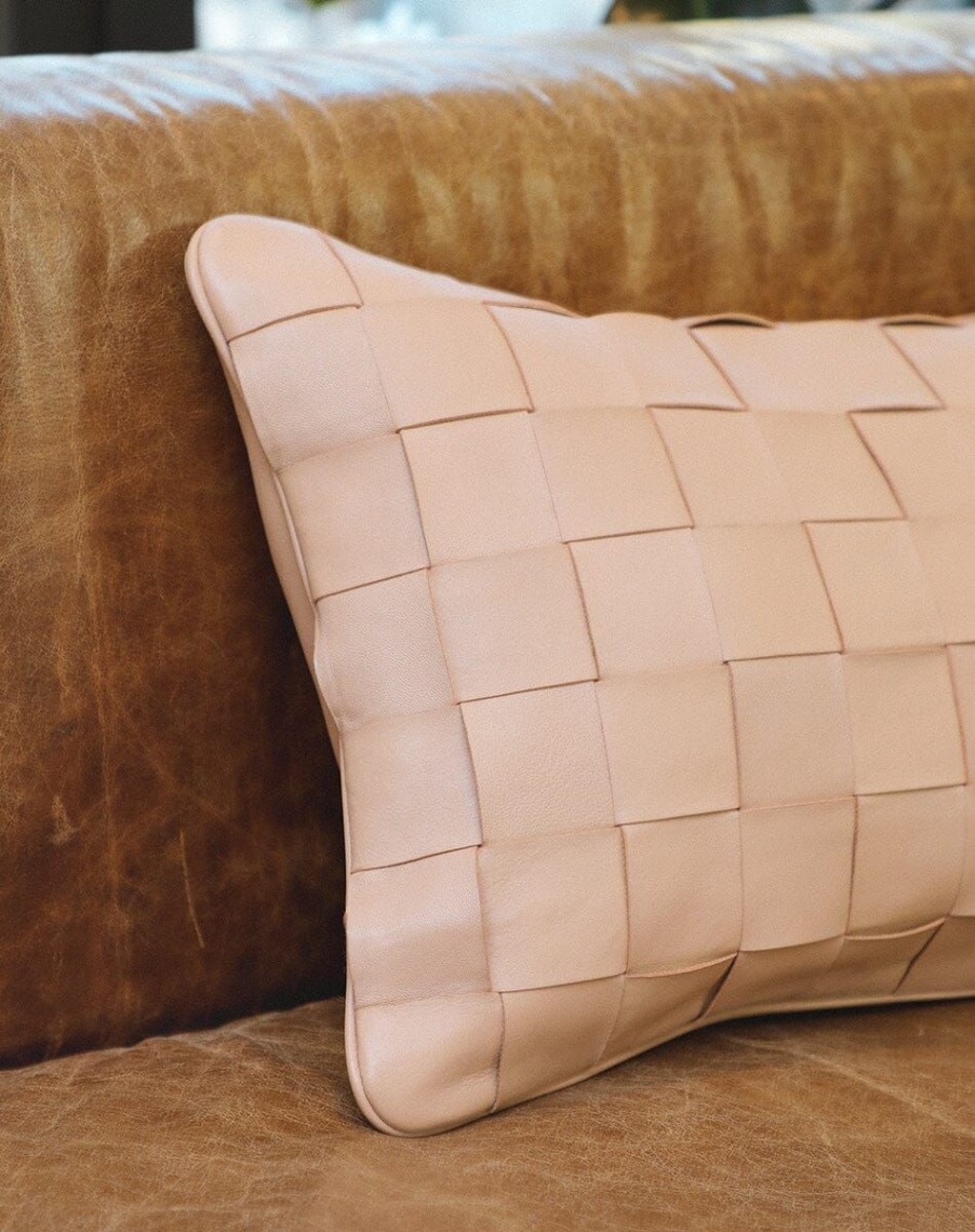 Best Cleobella Leather Lumbar Pillow | Beige