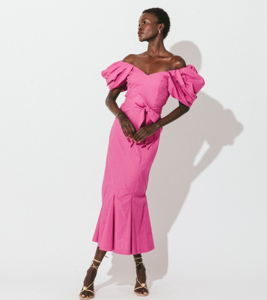 New Cleobella Malina Midi Dress | Bright Pink