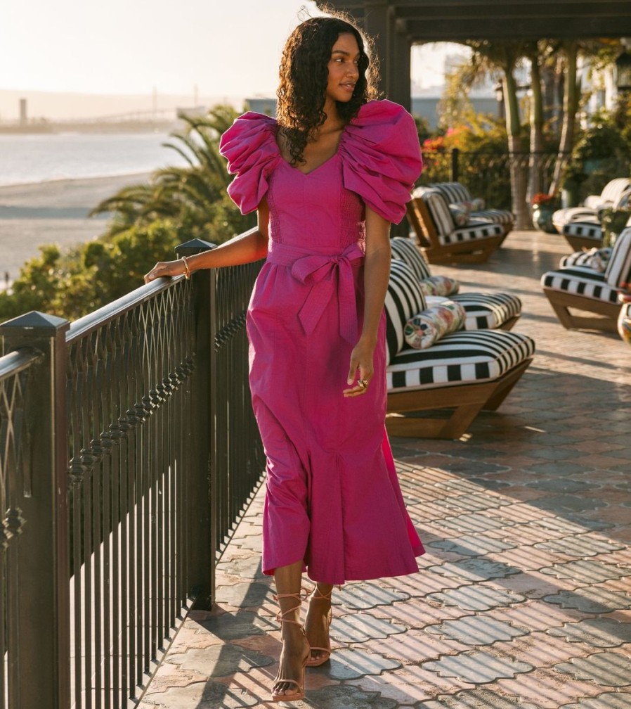 New Cleobella Malina Midi Dress | Bright Pink