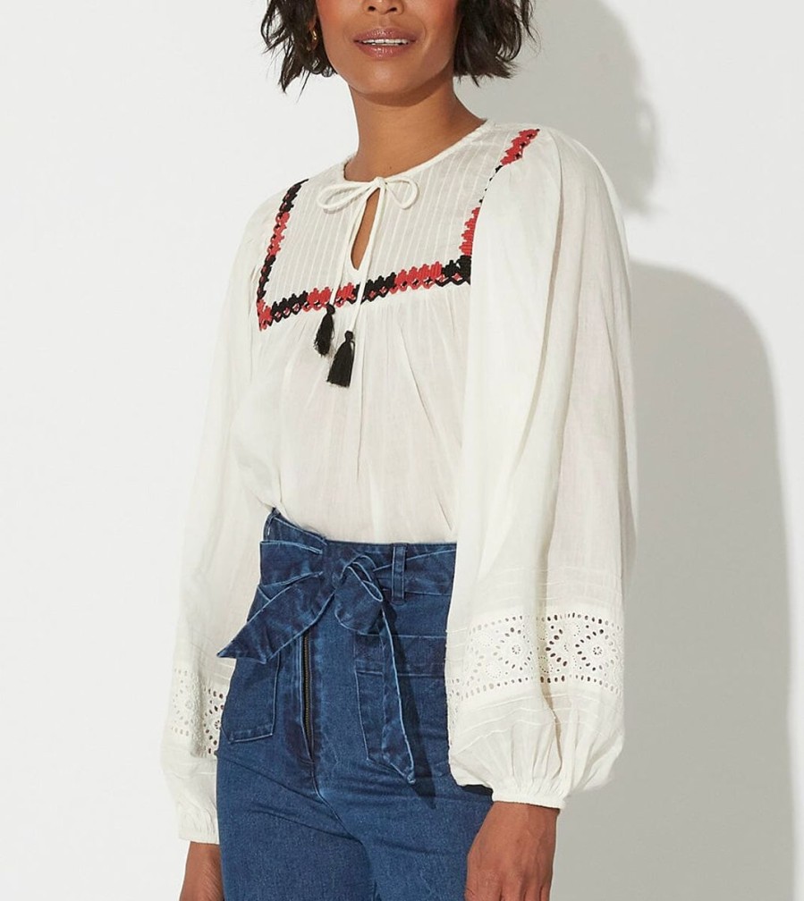 Online Cleobella Lena Blouse | Ivory