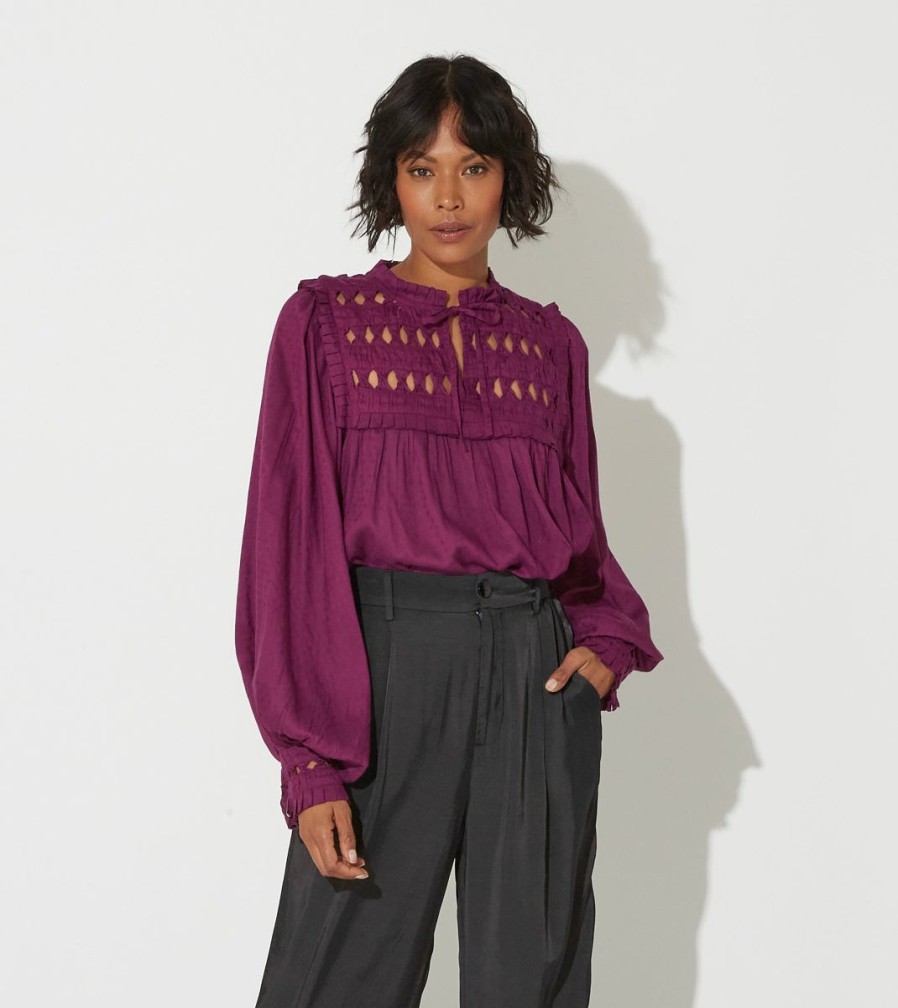 Online Cleobella Sabella Blouse | Aubergine