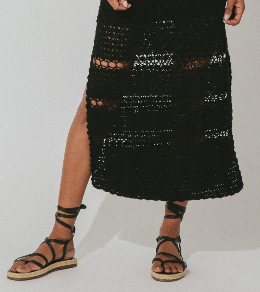 Hot Cleobella Diah Crochet Midi Dress | Black