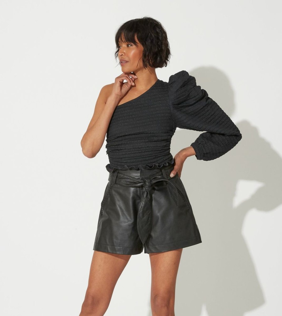 Online Cleobella Alva Leather Shorts | Black