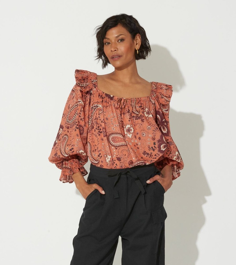 Best Cleobella Neve Blouse | Rhode Paisley