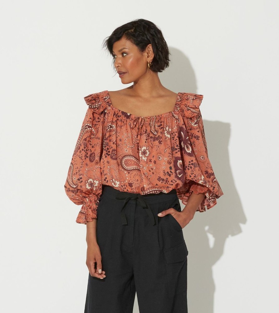 Best Cleobella Neve Blouse | Rhode Paisley