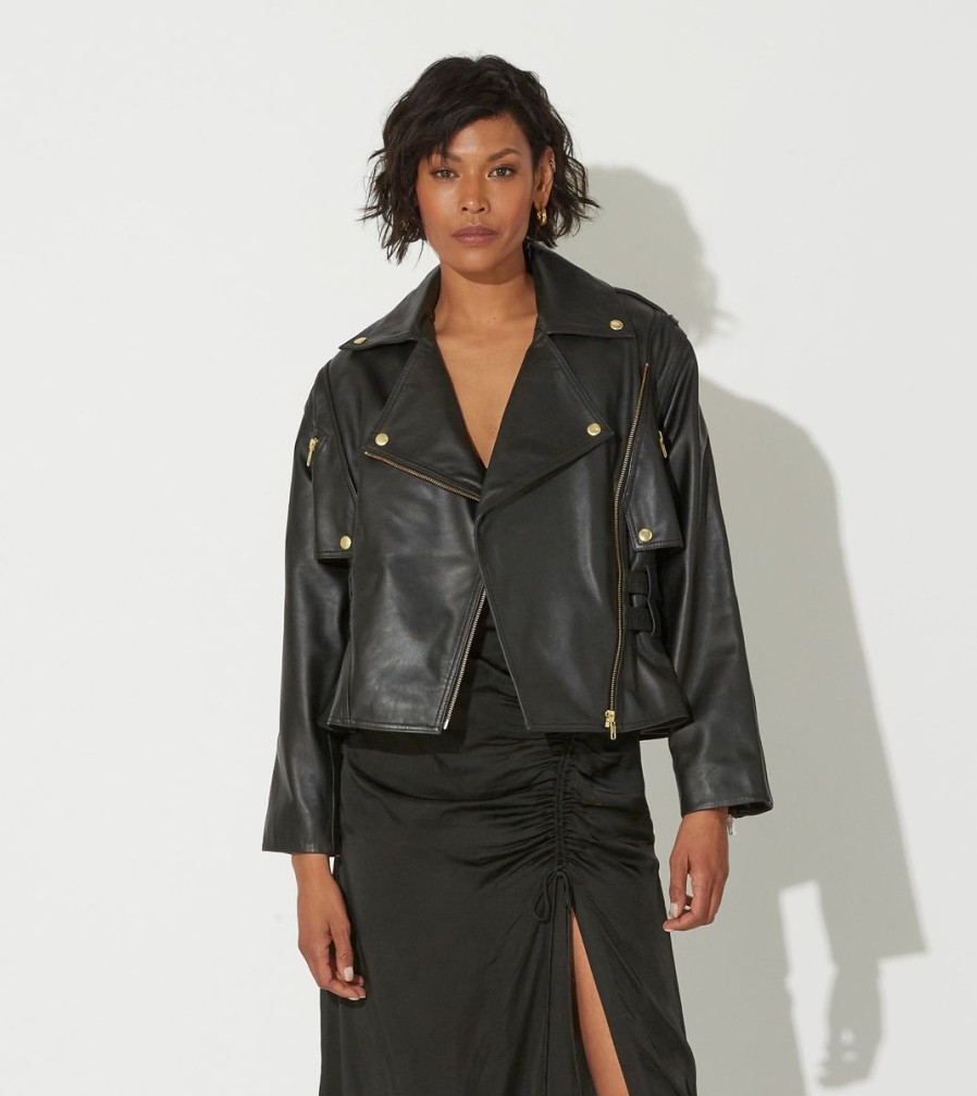 Best Cleobella Maeve Leather Jacket | Black