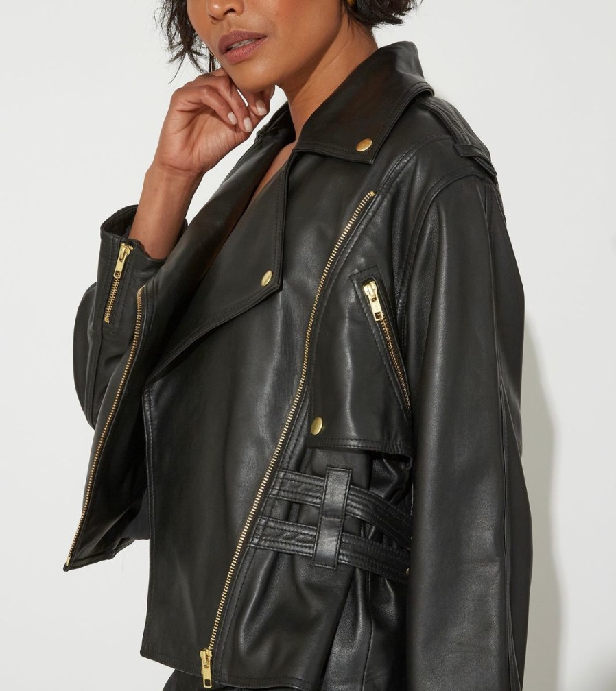 Best Cleobella Maeve Leather Jacket | Black